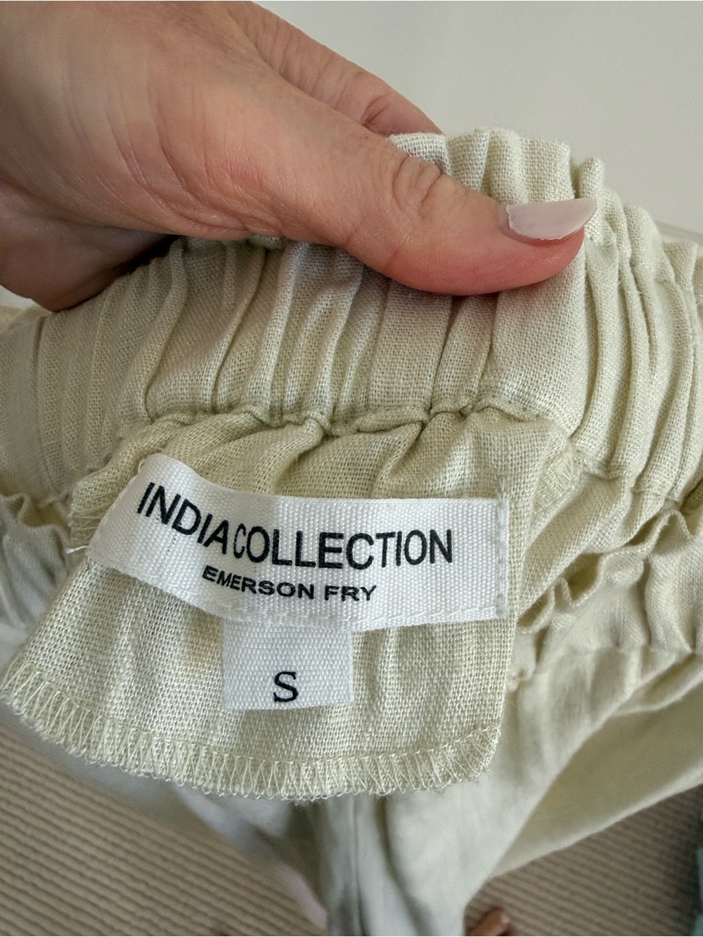 Emerson Fry Arctic Wolf Pull On Linen Pant size small - Picture 4 of 5